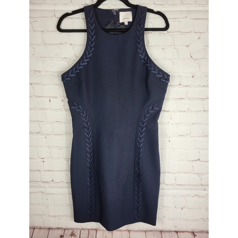 Cinq A Sept Alison Dress in Navy Blue Size 8 - Picture 2 of 11